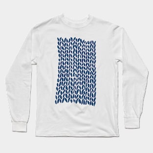 Hand Knit Zoom Navy Long Sleeve T-Shirt